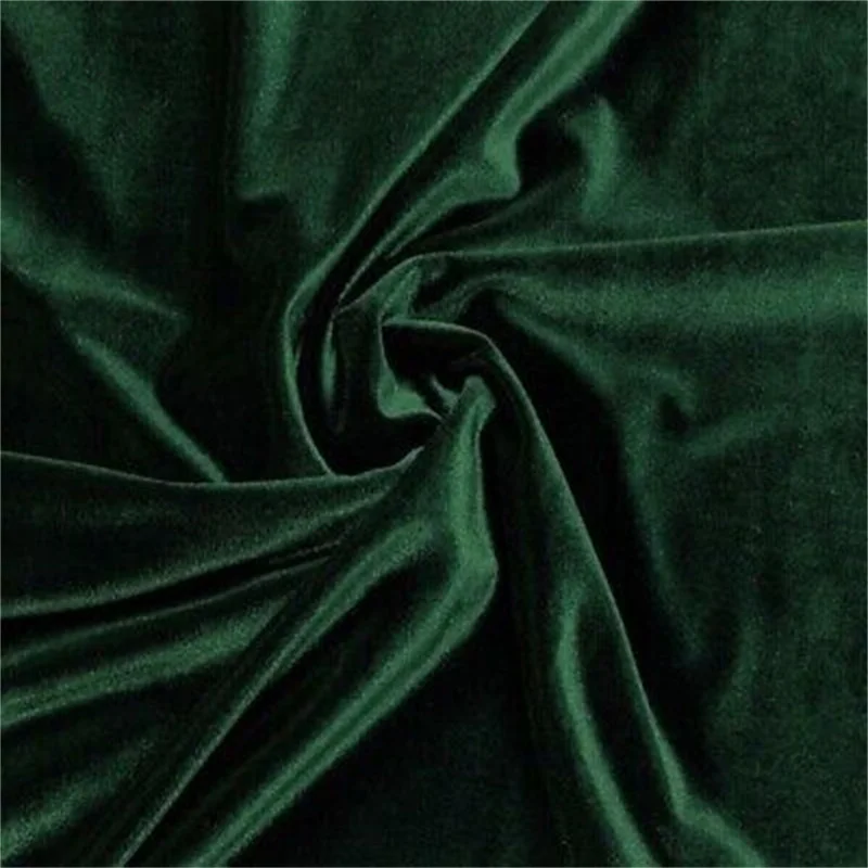 Green Stretch Velvet Fabric