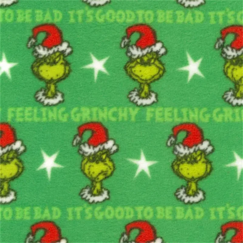 Grinch Feeling Grinchy Christmas Fleece Fabric by Joann