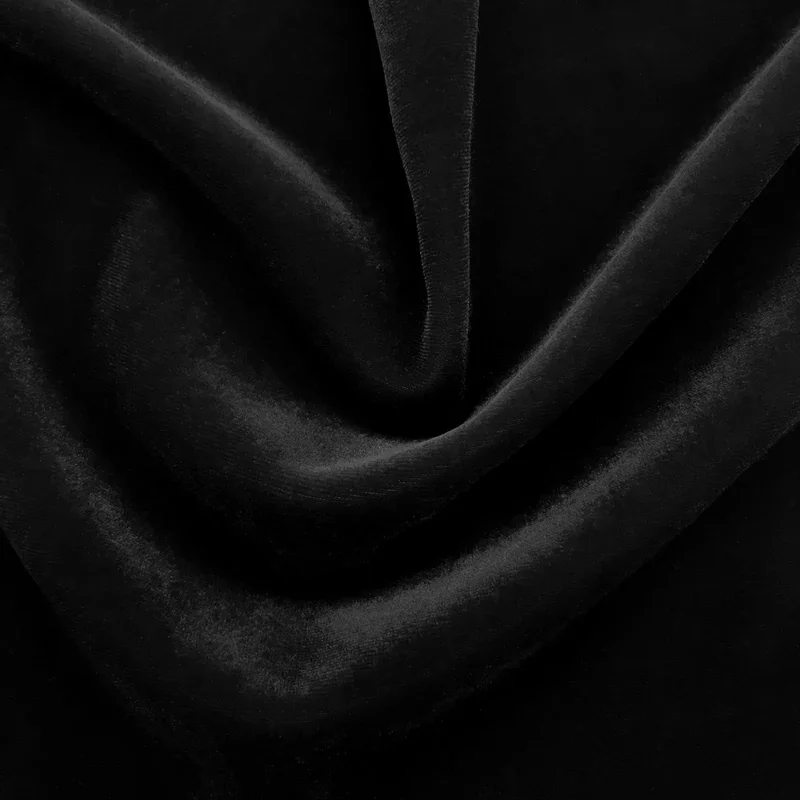 Matte Black Velvet Fabric