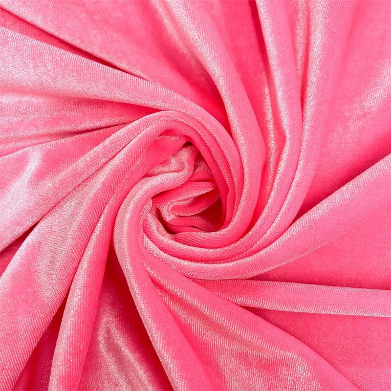 Pink Stretch Velvet Fabric