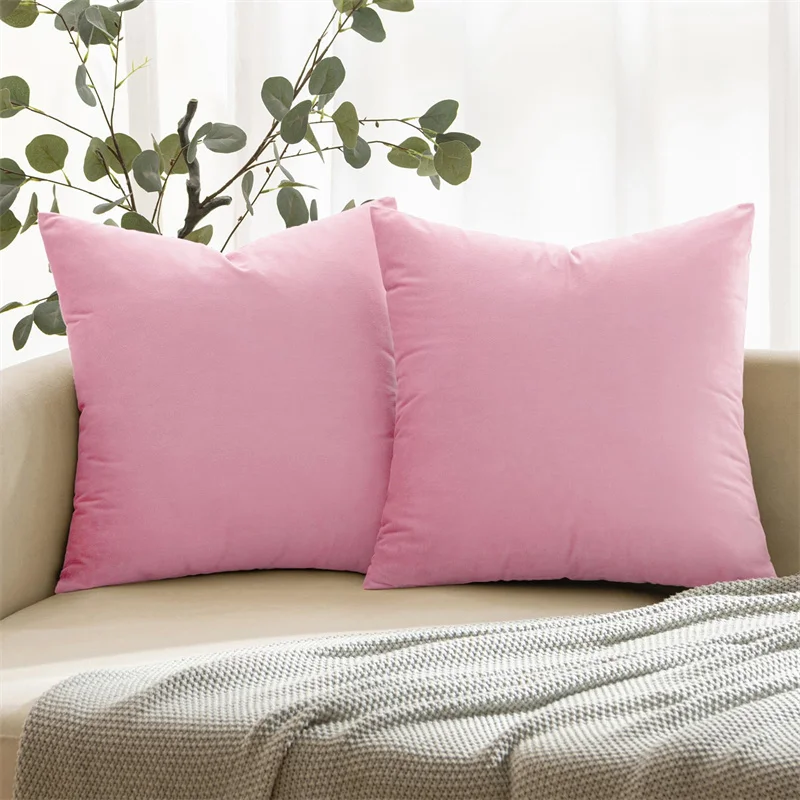 Pink Velvet Cushions & Throws