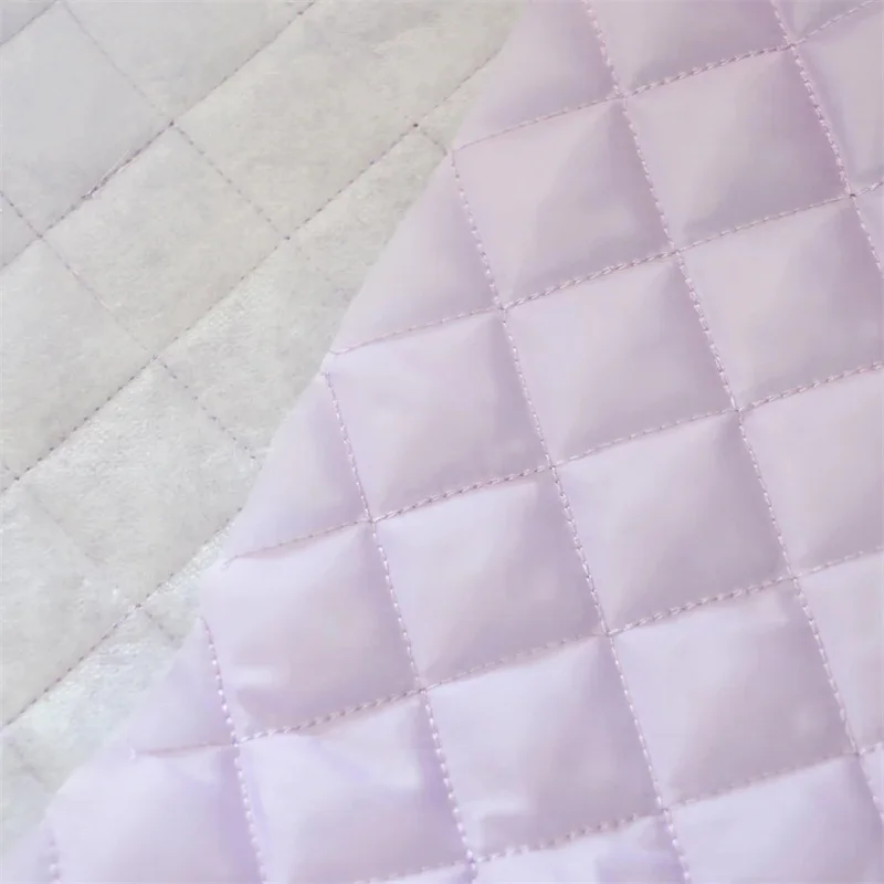 Pink and White Quilted Polyester Lining Yards Bolts and Sample