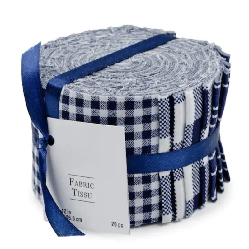 Plaid Blue Jelly Roll Fabric