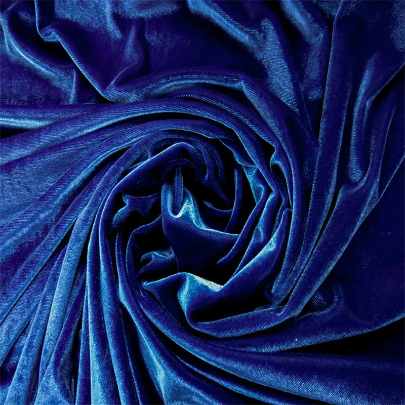 Polyester Blue Velvet Fabric