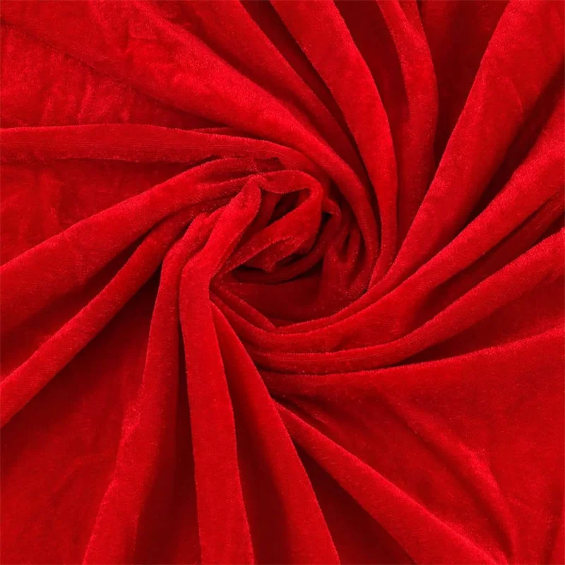 Polyester Red Velvet Fabric