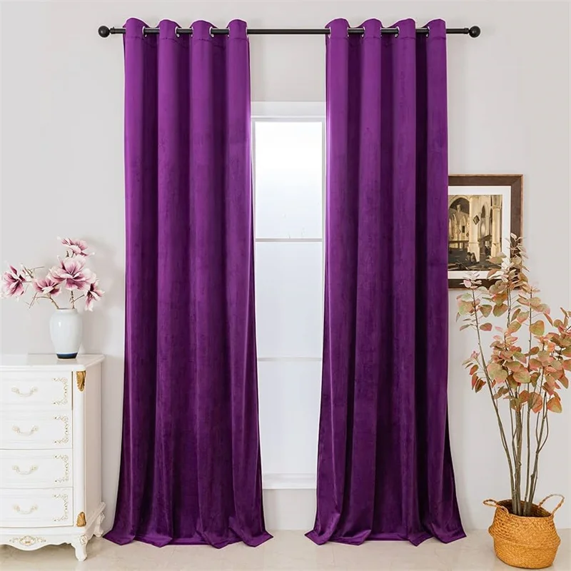 Purple Velvet Curtain Fabric