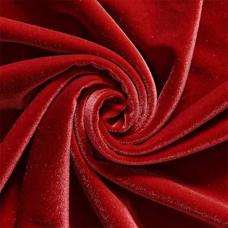 Red Crushed Velvet Fabric