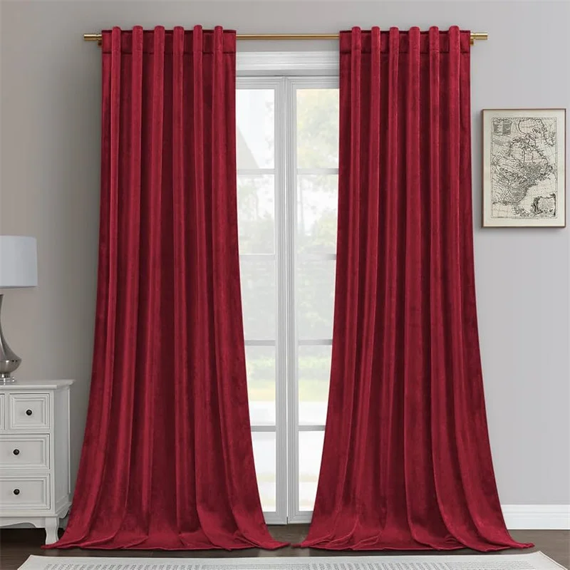 Red Velvet Curtain Fabric