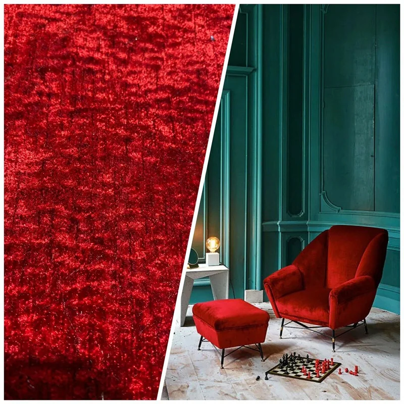 Red Velvet Upholstery Fabric