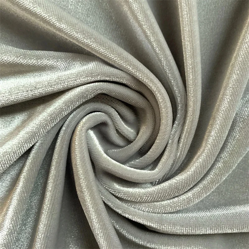 Silver Grey Velvet Fabric