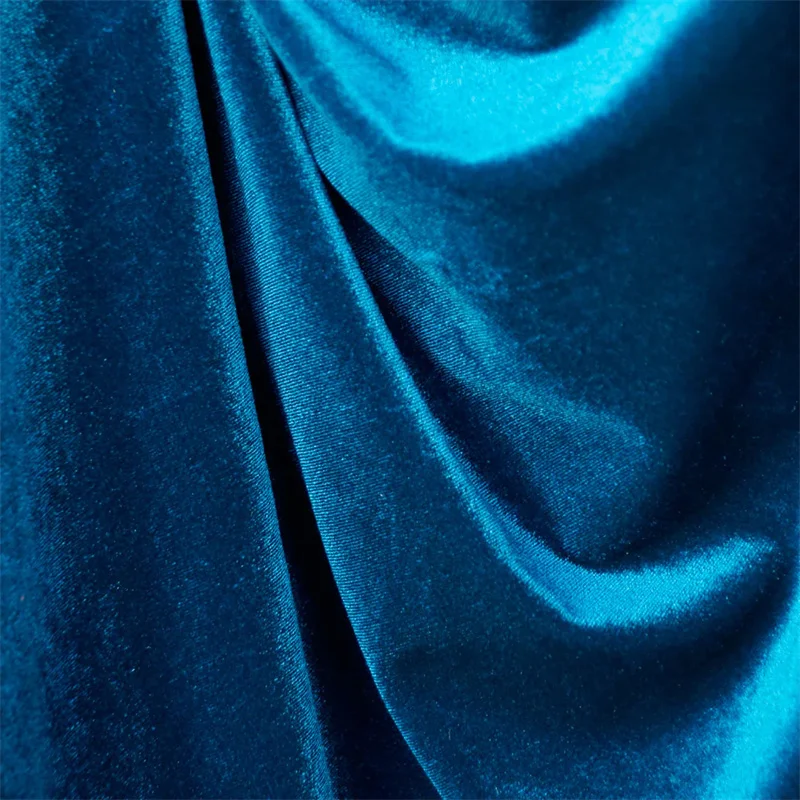 Teal Blue Velvet Fabric