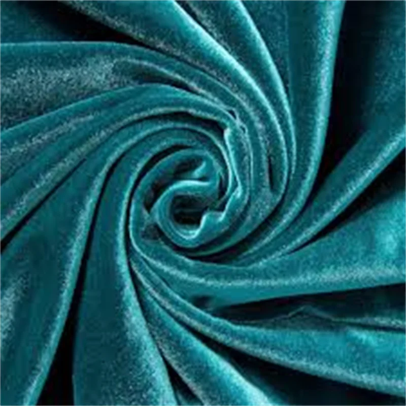 Teal Stretch Velvet Fabric