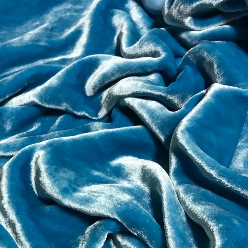 Turquoise Blue Velvet Fabric