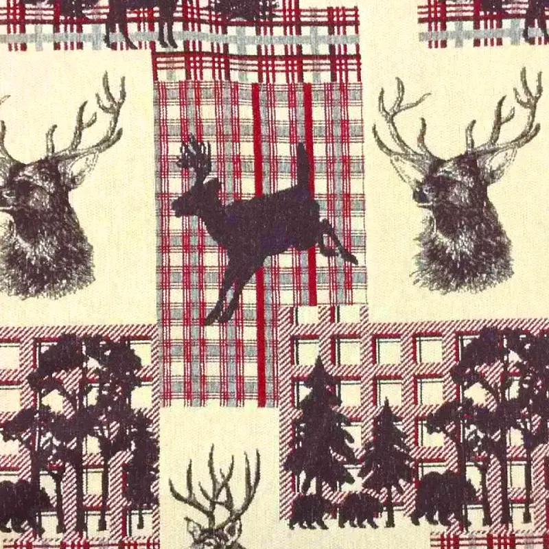 Upholstery Deer brown patchwork fabric