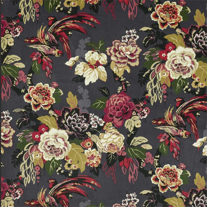 Vintage Floral Velvet Fabric