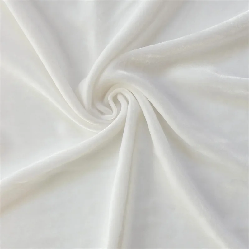 White Silk Velvet Fabric