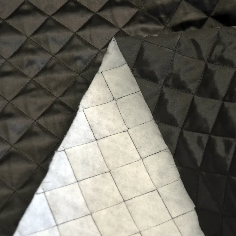 black pre quilted fabric