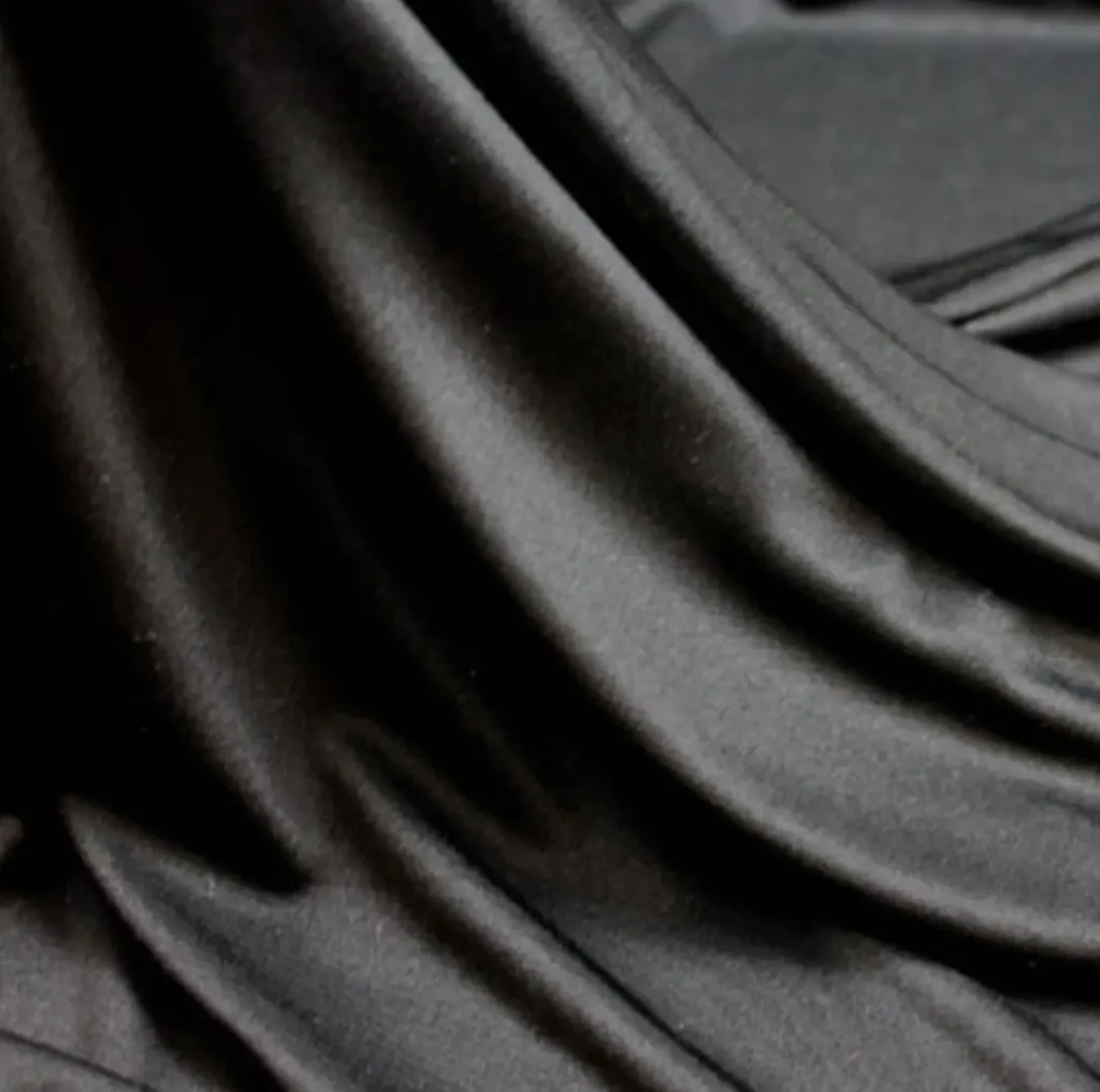 black silk jersey fabric