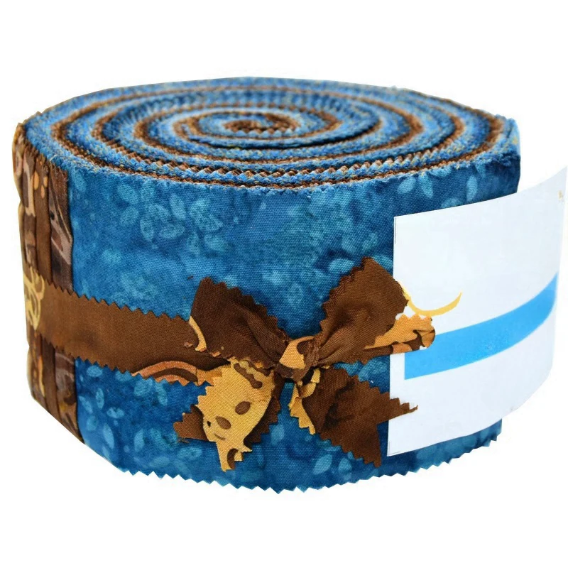 blue and brown jelly roll fabric