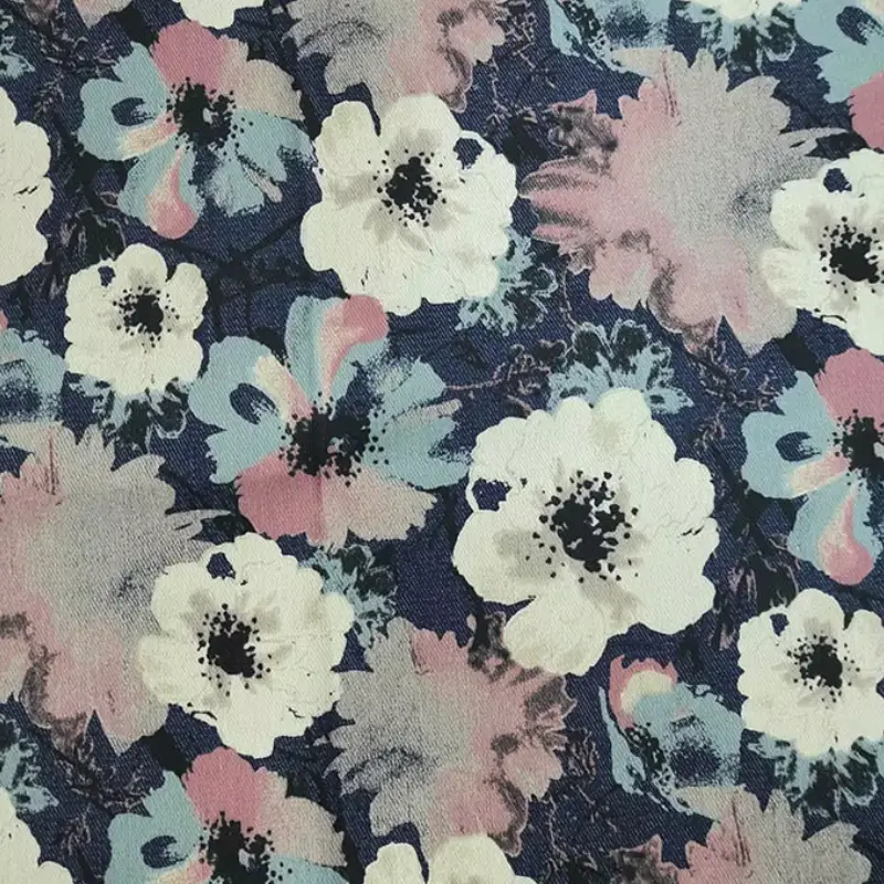 blue flower denim fabric patchwork