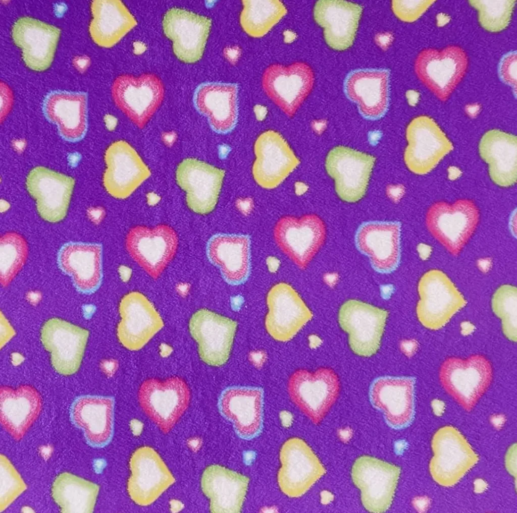 fleece fabric with hearts
