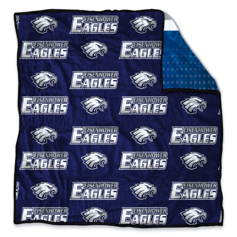 philadelphia eagles fleece fabric Blue Base with Repeated Logo and Eagles Lettering