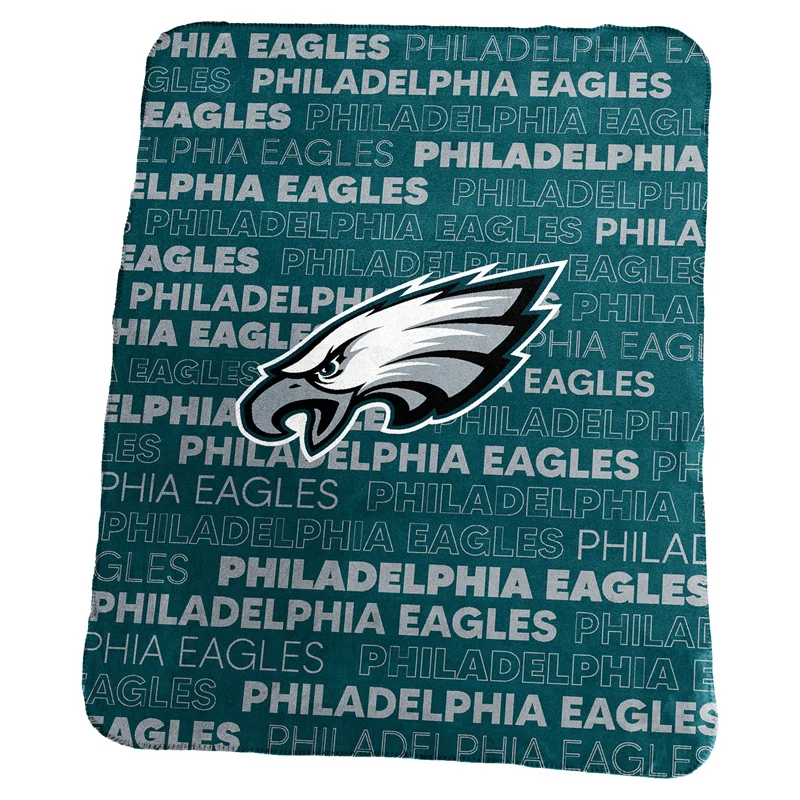 philadelphia eagles fleece fabric Green Base with Single Eagle Logo and Lettering