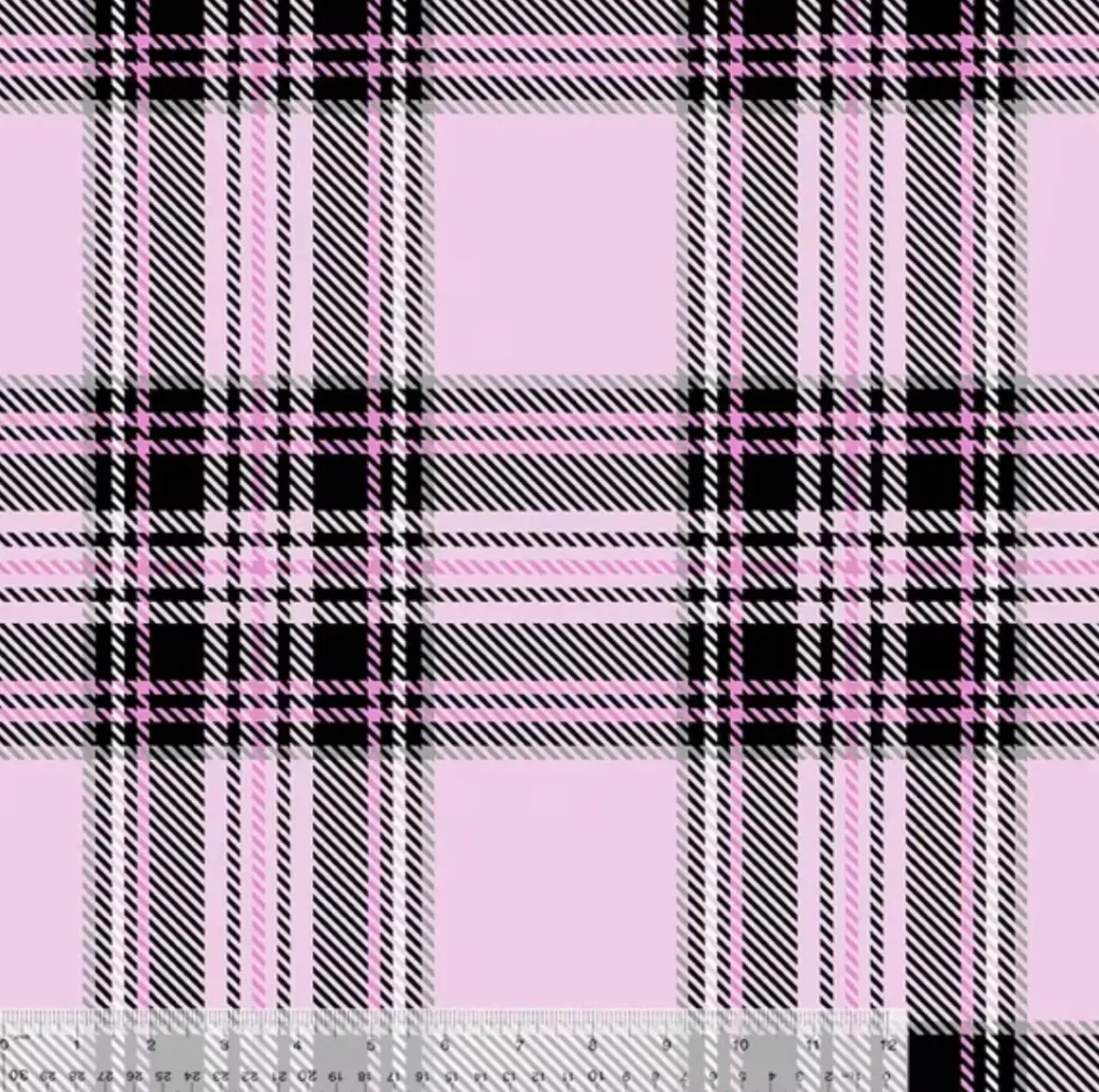 pink plaid fleece fabric