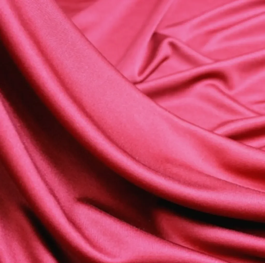 red silk jersey fabric