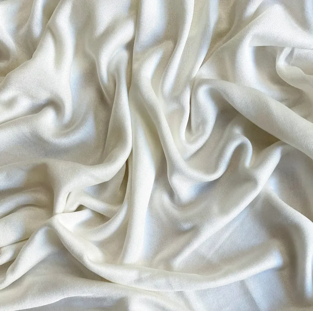 white silk jersey fabric