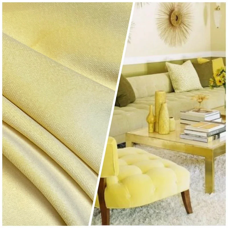 yellow Velvet fabric Upholstery