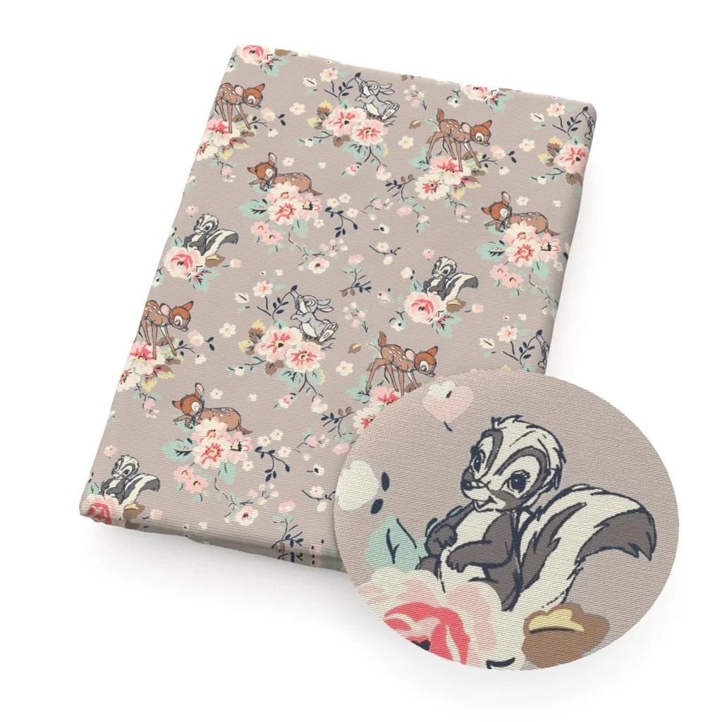 Deer and squirrel Fabric for Quilting