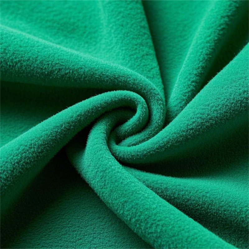 Solid Green stretch polar fleece fabric