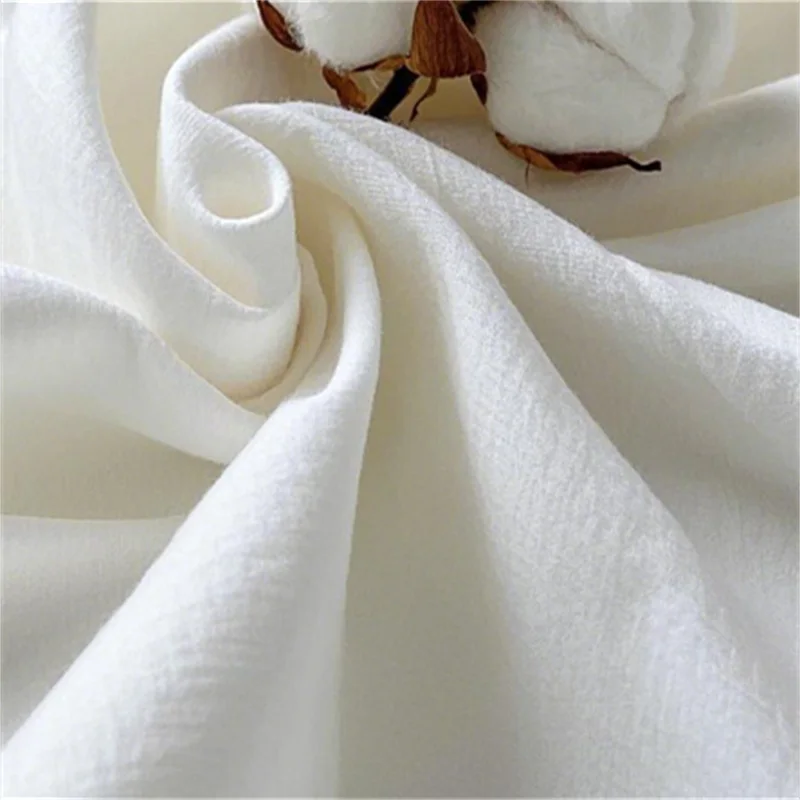 White organic cotton poplin fabric