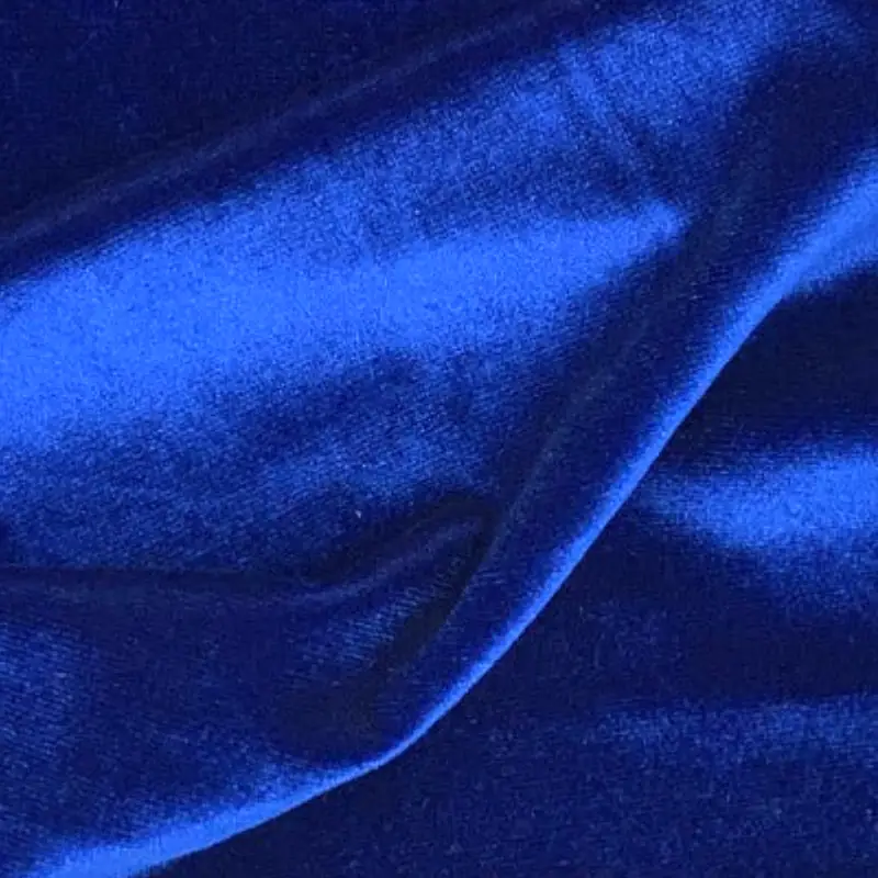 blue stretch velour fabric