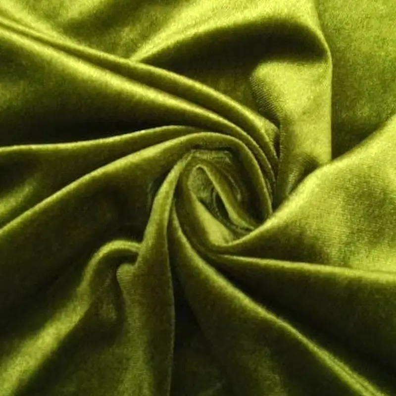 green stretch velour fabric