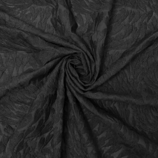 embroidered black lawn fabric