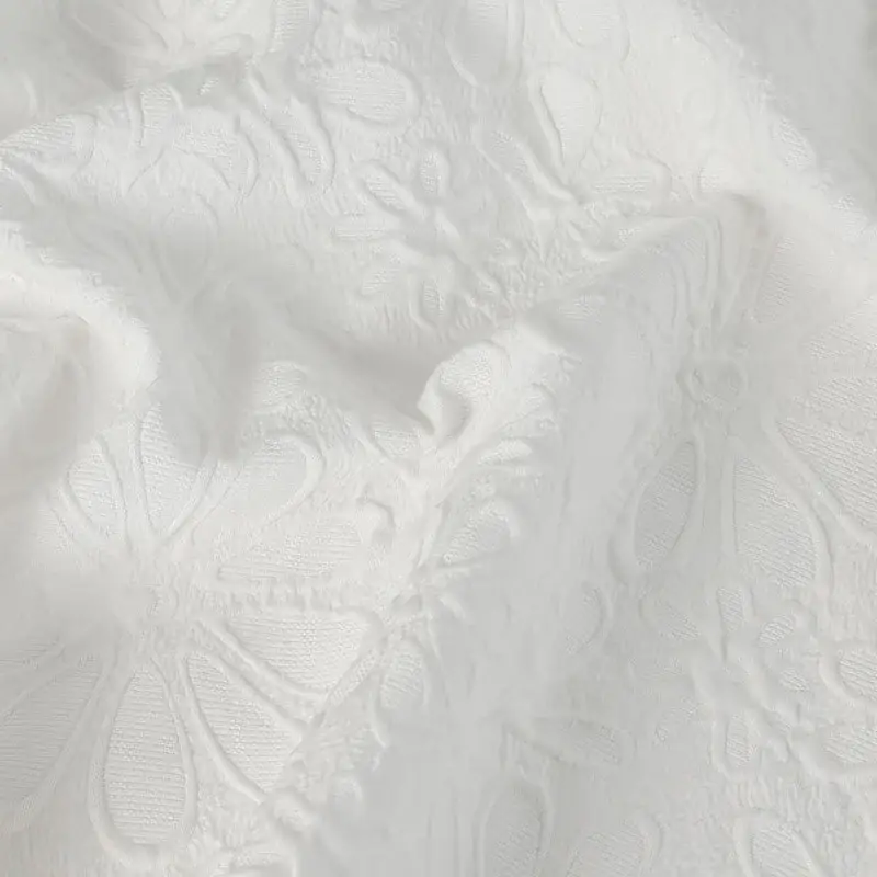 white cotton jacquard fabric