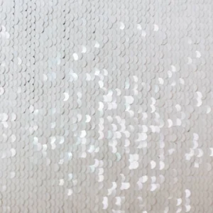 white sequin tulle fabric