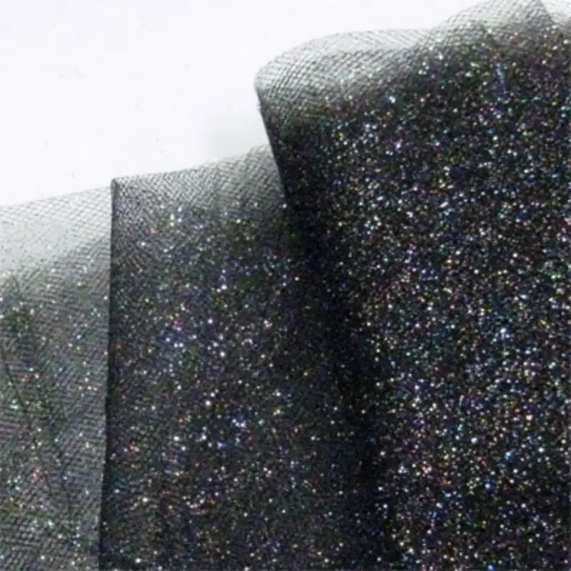 Black Glitter Tulle Salvage