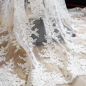Embroidered Tulle Fabric by the Yard
