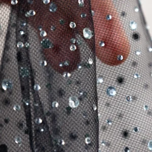 Luxury Beaded Mesh Fabric, Stunning Beaded Tulle