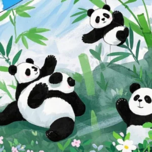 Panda Print Tulle Fabric Patterns