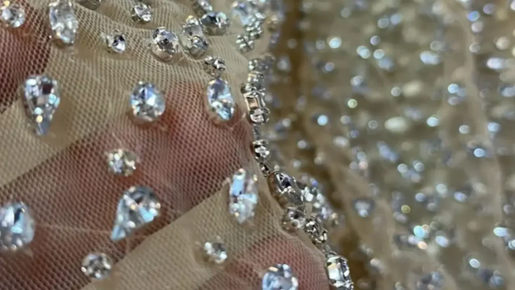beading on tulle fabric