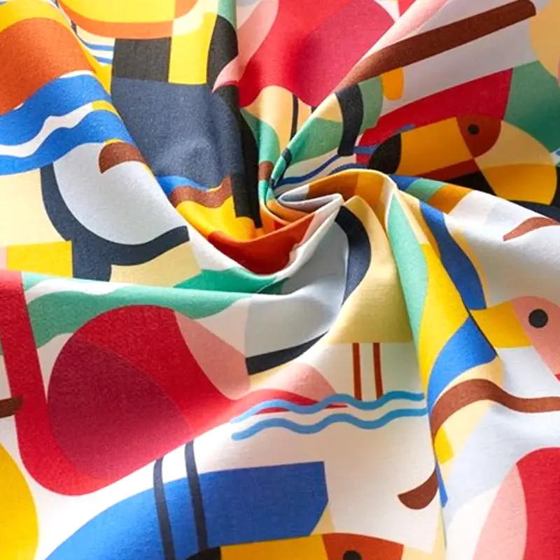 coloured calico fabric