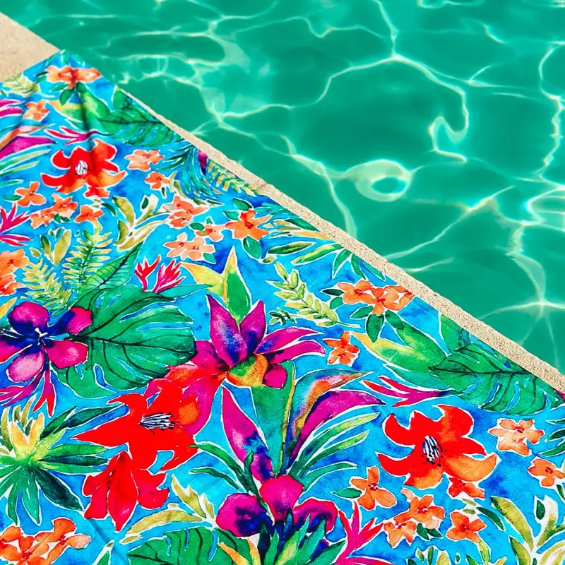 floral printed beach towel fabric