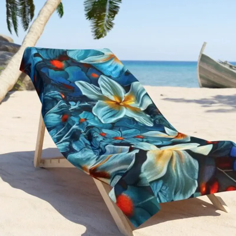 hawaiian floral beach towel fabric