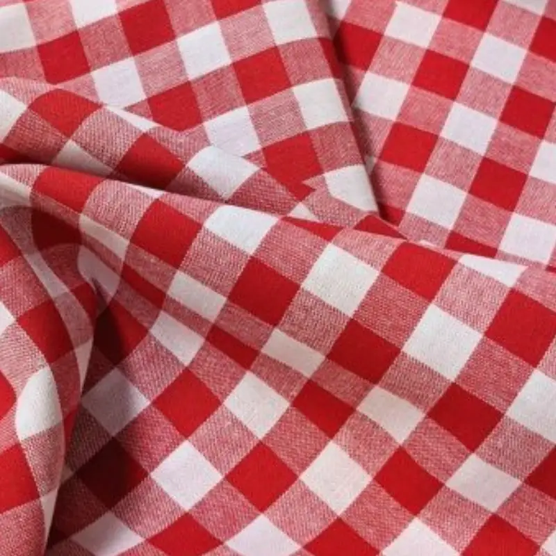 3 yards orange gingham fabric poplin