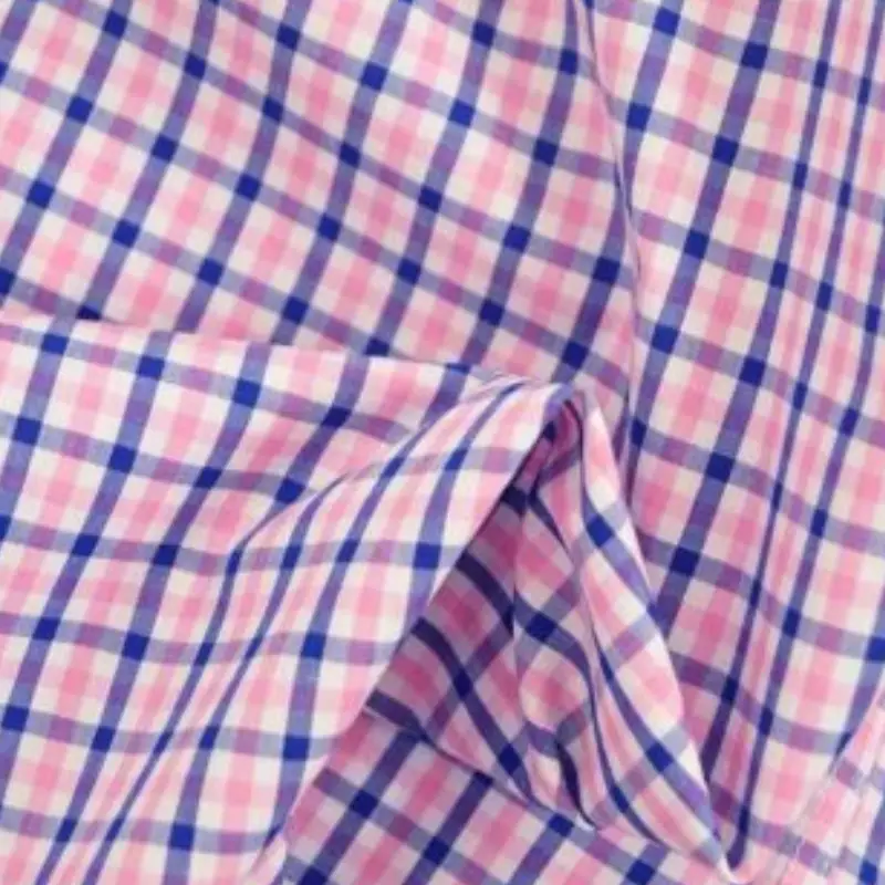 men pink blue gingham poplin