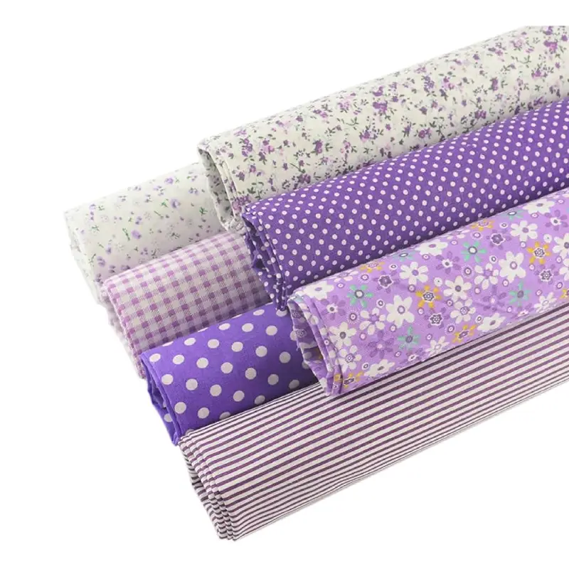 purple themed patchwork fabric squares